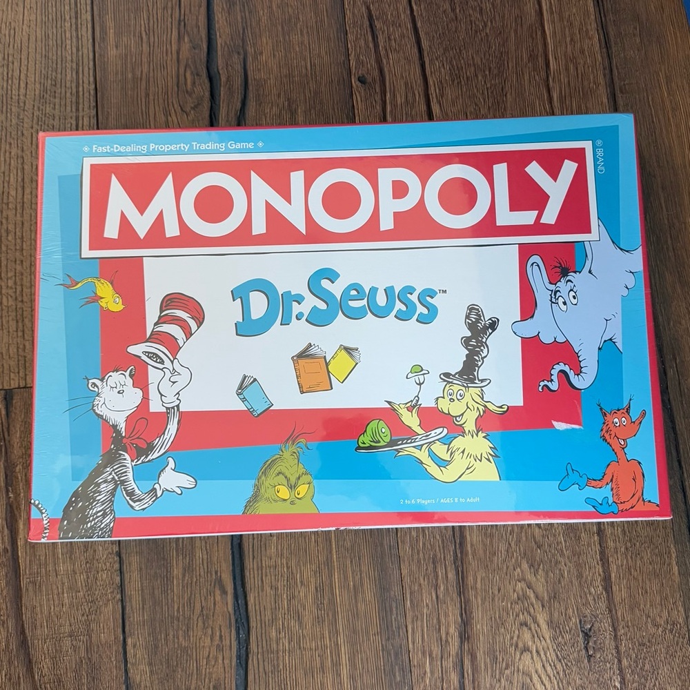 NEW Hasbro Monopoly Dr. Seuss Edition - Red and Blue
